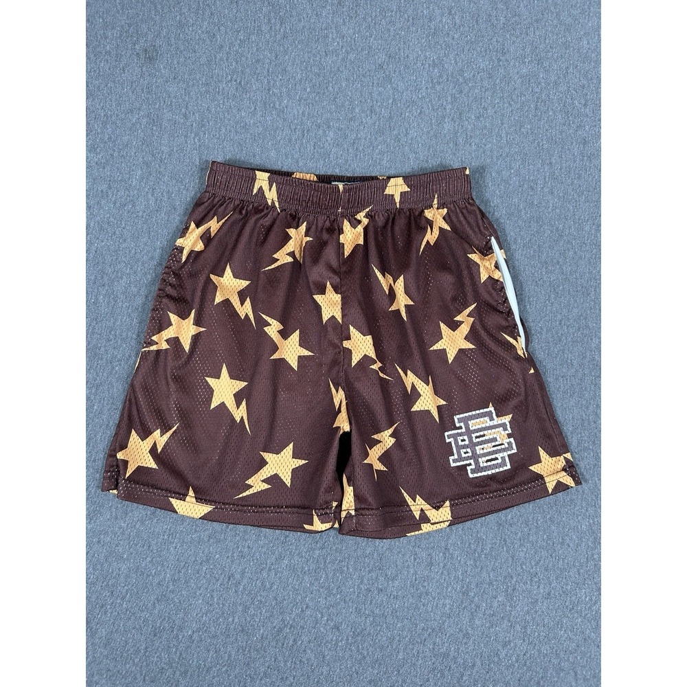 Eric Emanuel x BAPE Miami Basic Star Shorts Brown/ Yellow M